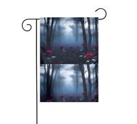 YYHHAOFA Drapeau de jardin motif forêt rose foncé 30,5 x 45,7 cm pour jardin, terrasse, balcon