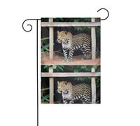 YYHHAOFA Drapeau de jardin motif léopard sous le si - Décoration de cour - 30,5 x 45,7 cm - Pour jardin, terrasse, balcon