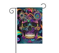 YYHHAOFA Drapeau de jardin motif squelette psychique 30,5 x 45,7 cm pour jardin, terrasse, balcon