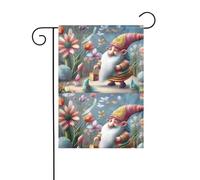 YYHHAOFA Drapeau de jardin motif vieil homme avec barbe blanche dans le jardin 30,5 x 45,7 cm pour jardin, terrasse, balcon