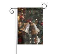 YYHHAOFA Drapeau de jardin quatre saisons avec cloches sur le sapin de Noël, décoration de cour, 30,5 x 45,7 cm