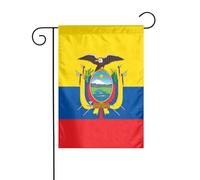 YYHHAOFA Drapeau de l'Équateur imprimé sur mât de drapeau de jardin extérieur décoration double face 30,5 x 45,7 cm