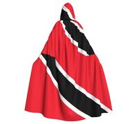 YYHHAOFA Drapeau de Trinité-et-Tobago Motif Halloween Adulte Cape à capuche Vêtements pour hommes et femmes Manteau Jeu de rôle