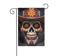 YYHHAOFA Drapeau mexicain d'Halloween motif tête de mort quatre saisons pour jardin, décoration de cour 30,5 x 45,7 cm