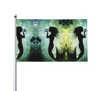 YYHHAOFA Drapeaux décoratifs d'extérieur en polyester de haute qualité avec motifs de sirène qui s'embrassent sur des poissons animés, 9 x 1,5 m, couleurs vives, séchage rapide et installation facile