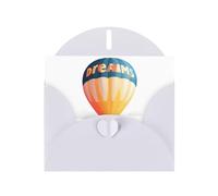 YYHHAOFA Dream Cartes de vœux en papier nacré Blanc 10,2 x 15,2 cm Motif montgolfière pour Noël, anniversaire, anniversaire de mariage et invitations de fête