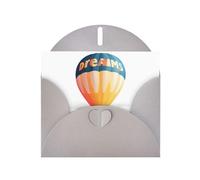 YYHHAOFA Dream Cartes de vœux en papier nacré Gris 10,2 x 15,2 cm Motif montgolfière pour Noël, anniversaire, anniversaire de mariage et invitations de fête