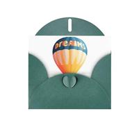 YYHHAOFA Dream Cartes de vœux en papier nacré vert foncé 10,2 x 15,2 cm Motif montgolfière pour Noël, anniversaire, anniversaire de mariage et invitations de fête
