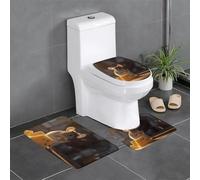 YYHHAOFA Ensemble de 3 tapis de salle de bain antidérapants motif souris - Tapis de contour, ovale et rectangulaire pour toilettes, coiffeuse et toilettes