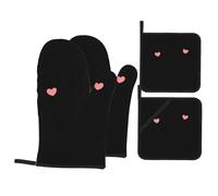 YYHHAOFA Ensemble de cuisine avec motif Keep smiling every day - Gants de four épais et isolants