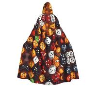 YYHHAOFA Ensemble de dés pour Halloween - Cape à capuche sans fermeture éclair - Confortable pour les fêtes costumées