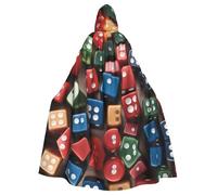 YYHHAOFA Ensemble de dés pour Halloween - Cape à capuche sans fermeture éclair - Confortable pour les fêtes costumées