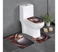 YYHHAOFA Ensemble de tapis de sol 3 pièces en forme de selle de cheval avec chapeau de cowboy motif sauvage, absorbant l'eau et antidérapant pour salle de bain, toilettes et cuisines