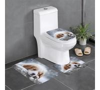 YYHHAOFA Ensemble de tapis de sol 3 pièces Motif chien endormi absorbant l'eau et antidérapant pour salle de bain, toilettes et cuisines