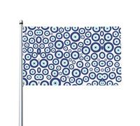 YYHHAOFA Evil Eyes Prints Couvre-lit d'extérieur de 0,9 x 1,5 m - Drapeau en polyester vif avec œillets métalliques pour pelouse, terrasse et décoration de fête