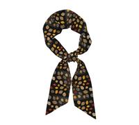 YYHHAOFA Falling Leaves in Autumn Pattern Long Strip Silk Scarf for Women, Soft and Smooth Strip, Handbag Accessories