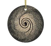 YYHHAOFA Feeling of dizziness Pendentif rond en céramique à suspendre Motif sapin de Noël - 7,4 cm Porcelaine blanche exquise Suspension facile