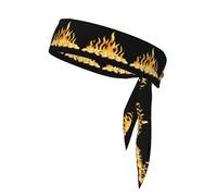 YYHHAOFA Fire-roofed Little Golden Beans Picture Foulard de sport, bandeau décontracté, élastique, absorbant la transpiration, réglable, antidérapant
