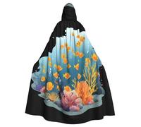 YYHHAOFA Fish In The Coral Reef Pattern Halloween Cape à capuche pour homme et femme