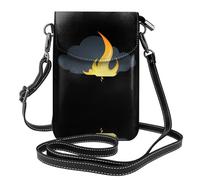 YYHHAOFA Flame Under The Dark Clouds Pattern Small Leather Women Crossbody Flip Phone Bag Bag Waterproof and Durable