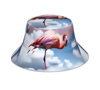 YYHHAOFA Flamingo in The Clou Chapeau cloche réfléchissant léger, respirant, pliable pour homme et femme, noir