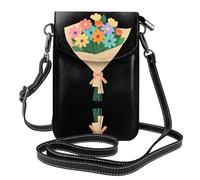 YYHHAOFA Fleurs enveloppées dans un beau motif de papier, petit sac à bandoulière en cuir pour femme, imperméable et durable
