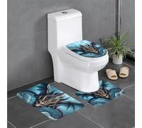 YYHHAOFA Flying Dragon Lot de 3 tapis de salle de bain antidérapants pour toilettes, coiffeuse et toilettes