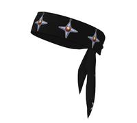 YYHHAOFA Foulard de sport avec pendentif étoile en forme de croix, absorbant la transpiration et respirant, bandeau de mouvement, foulard double face