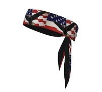 YYHHAOFA Foulard de sport double face imprimé drapeau américain Fly Eagle Séchage rapide évacuation de l'humidité pour femmes, filles et hommes