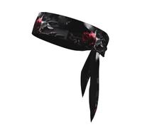 YYHHAOFA Foulard de sport double face imprimé roses noires gothiques à séchage rapide, évacuation de l'humidité pour femmes, filles et hommes