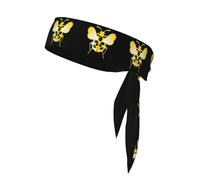 YYHHAOFA Foulard de sport imprimé coccinelle jaune avec ailes ouvertes absorbant la transpiration et respirant, bandeau de mouvement, foulard double face