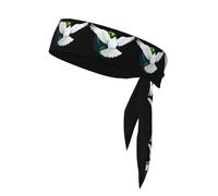 YYHHAOFA Foulard de sport imprimé colombe blanche devant la terre, absorbant la transpiration et respirant, bandeau de mouvement, foulard double face