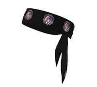 YYHHAOFA Foulard de sport imprimé lion avec drapeau national, absorbant la transpiration et respirant, bandeau de mouvement, foulard double face