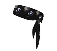 YYHHAOFA Foulard de sport imprimé loup et petit mouton absorbant la transpiration et respirant, bandeau de mouvement, foulard double face