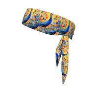 YYHHAOFA Foulard de sport imprimé paon et drapeau coloré, absorbant la transpiration et respirant, bandeau de mouvement, foulard double face
