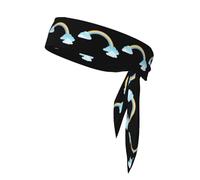 YYHHAOFA Foulard de sport imprimé Rainbow Bridge dans le ciel, absorbant la transpiration et respirant, bandeau de mouvement, foulard double face