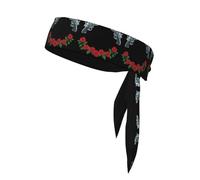 YYHHAOFA Foulard de sport imprimé Twin Guns and Roses absorbant la transpiration et respirant, bandeau de mouvement, foulard double face