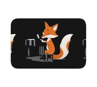 YYHHAOFA Fox Playing The Piano_107366009 Tapis de sol imprimé antidérapant et épais pour salle de bain, chambre à coucher, tapis lavable 40,6 x 61 cm