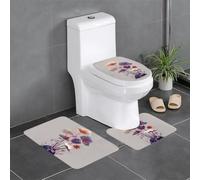 YYHHAOFA Fresh Mushrooms Lot de 3 tapis de salle de bain antidérapants pour toilettes, coiffeuse et toilettes