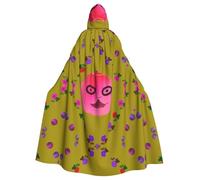 YYHHAOFA Funny Face Peach Pattern Halloween Adulte Cape à capuche Vêtements pour hommes et femmes Manteau Jeu de rôle