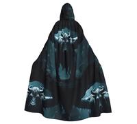 YYHHAOFA Grande cape à capuche motif vache dans une grotte d'Halloween pour adulte avec nœud papillon, sans fermeture éclair