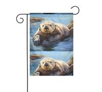 YYHHAOFA Honnête loutre de mer imprimé mât de drapeau extérieur cour décoration double face 30,5 x 45,7 cm