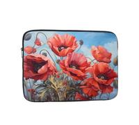 YYHHAOFA Housse de protection antichoc pour ordinateur portable de 13" Motif coquelicots sur ciel bleu Pour homme et femme Pour voyage d'affaires, bureau et usage quotidien
