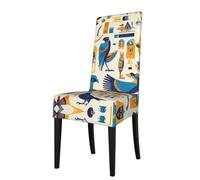 YYHHAOFA Housse de protection pour chaise de salle à manger avec impression hiéroglyphique égyptienne - Doux, confortable, nécessaire extensible pour la plupart des chaises sans accoudoirs