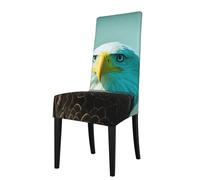 YYHHAOFA Housse de protection pour chaise de salle à manger Motif aigle courageux - Doux, confortable, nécessaire extensible pour la plupart des chaises sans accoudoirs