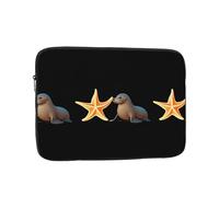 YYHHAOFA Housse de protection pour ordinateur portable 10" Motif étoile de mer colorée à côté d'un lion de mer - Pour homme et femme - Pour voyage d'affaires, bureau et usage quotidien