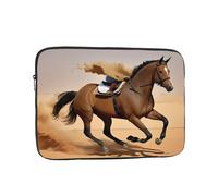 YYHHAOFA Housse de protection pour ordinateur portable 12" Motif cheval qui court dans le désert sable tempête - Pour homme et femme - Pour voyage d'affaires, bureau et usage quotidien