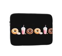 YYHHAOFA Housse de protection pour ordinateur portable de 10" - Motif donuts avec tasse de thé au lait - Pour homme et femme - Pour voyage d'affaires, bureau et usage quotidien