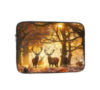 YYHHAOFA Housse de protection pour ordinateur portable de 12" - Motif cerf au coucher du soleil - Pour homme et femme - Pour voyage d'affaires, bureau et quotidien