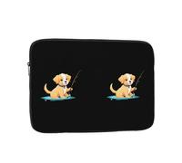 YYHHAOFA Housse de protection pour ordinateur portable de 43,2 cm - Motif chiot de pêche - Pour homme et femme - Voyage d'affaires, bureau et quotidien